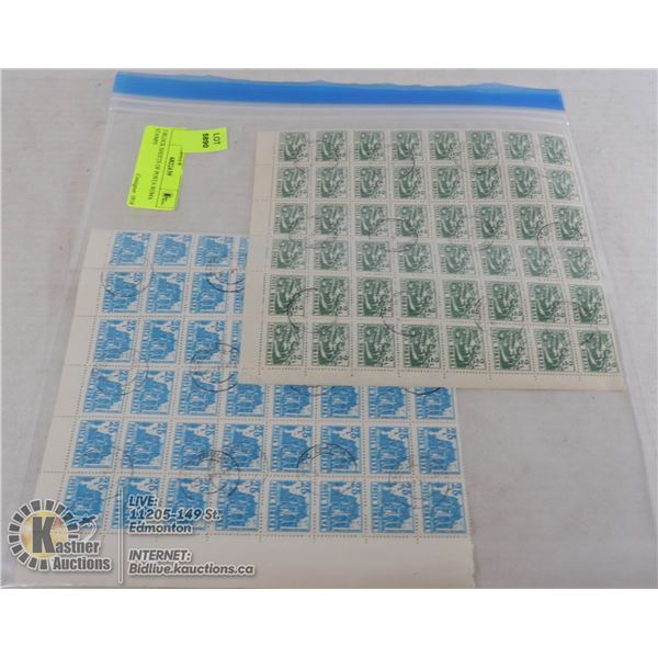 2 BLOCK SHEETS OF POSTA ROMA STAMPS