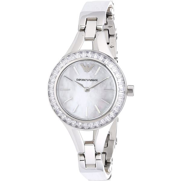 NEW EMPORIO ARMANI 28MM M-OF-PEARL DIAL MSRP $395