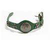 Image 1 : ANTHROPOLOGIE GREEN LEATHER EMBELLISHED BRACELET