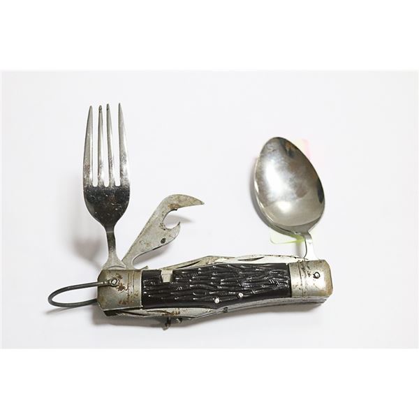 VINTAGE MULTI TOOL CAMPERS KNIFE FORK SPOON &