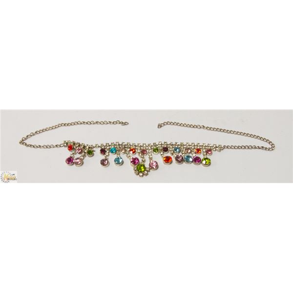 MULTI COLORED STONE VINTAGE NECKLACE