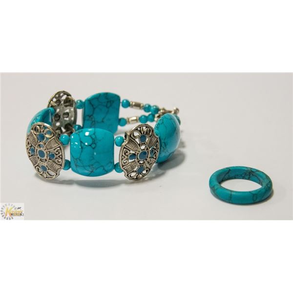 SEVEN CHAKRAS TURQOUISE AND SILVER BRACELET