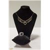 Image 1 : SILVER RHINESTONE HEART NECKLACE WITH RING