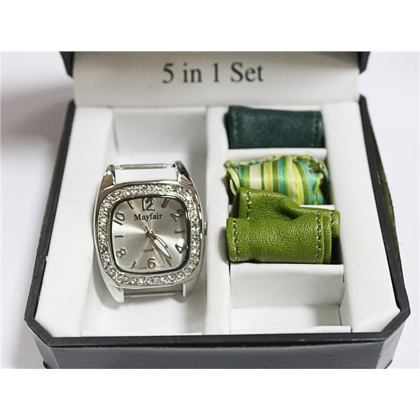 MAYFAIR LADIES WATCH WITH CHANGEABLE STRAPS