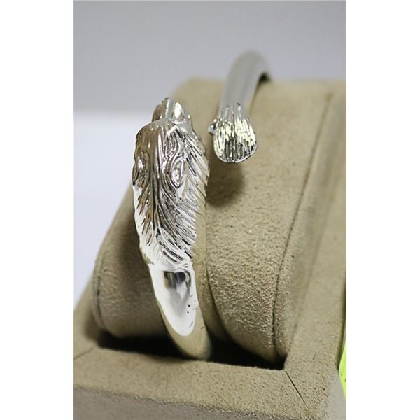 VINTAGE HEAVY SILVER WRAP AROUND TIGER BRACELET