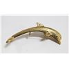 Image 1 : LARGE GOLD BLUE EYED DOLPHIN BROOCH