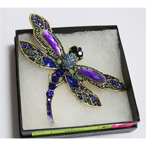 DRAGONFLY RHINESTONE BROOCH