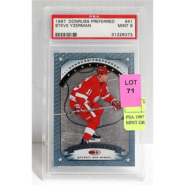PSA 1997 DONRUSS YZERMAN #41 MINT GRADED 9