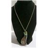 Image 1 : VINTAGE RAKU CAT NECKLACE LONG BANISHED HEAVY LINK