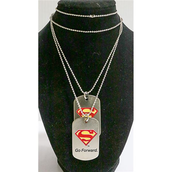 SUPER MAN DOG TAGS NECKLACE SET CHRISTOPHER REEVE