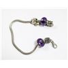 Image 1 : VINTAGE PURPLE GLASS PANDORA STYLE BRACELET