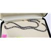 Image 1 : BLACK CULTURED PEARL NECKLACE  W/ GOLD CLASP