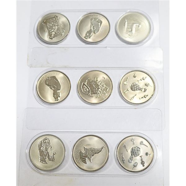 6 PIECE SET OF HARRY POTTER SILVER COLLECTORS COIN