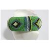 Image 1 : LARGE BEAUTIFUL BEADED GREEN TONES BANGLE