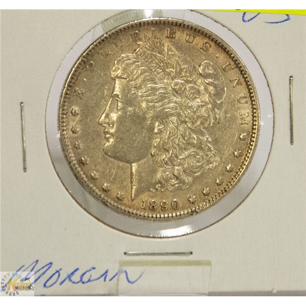 1890 US MORGAN SILVER DOLLAR COIN