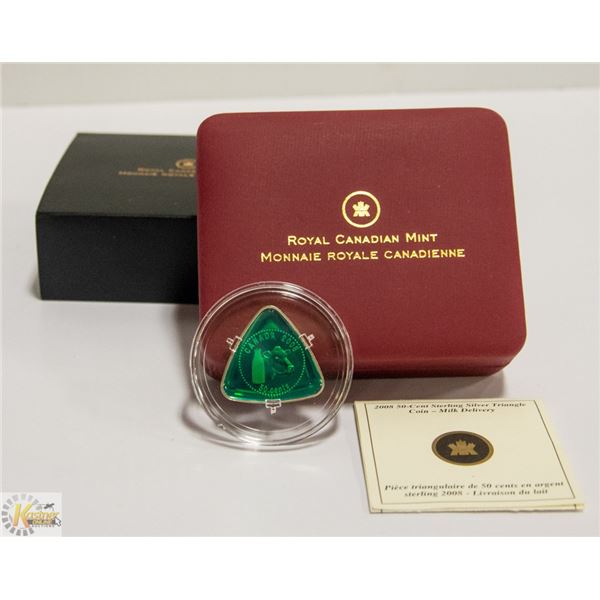 2008 STERING SILVER MILK TRIANGULAR 50 CENT COIN