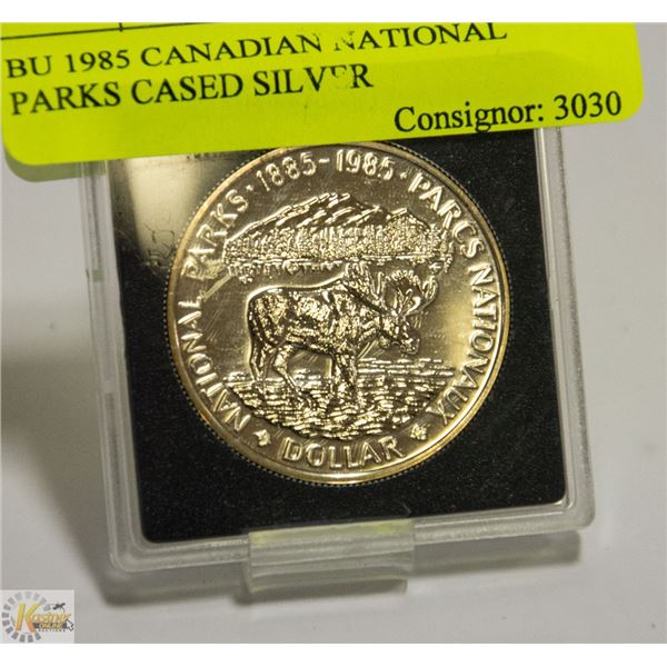 BU 1985 CANADIAN NATIONAL PARKS CASED SILVER