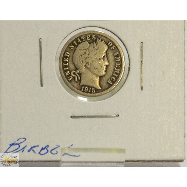 1915 US BARBER SILVER DIME