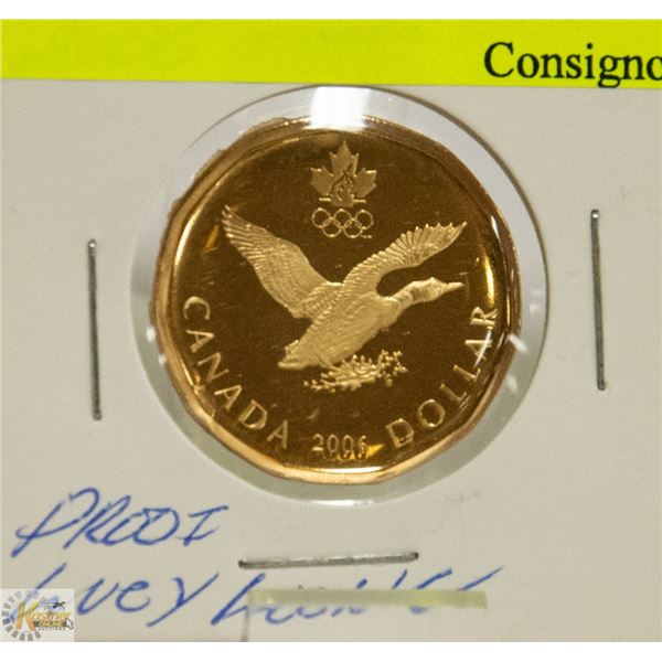 PROOF 2006 FYLING LUCKY LOONIE CANADIAN 1 DOLLAR