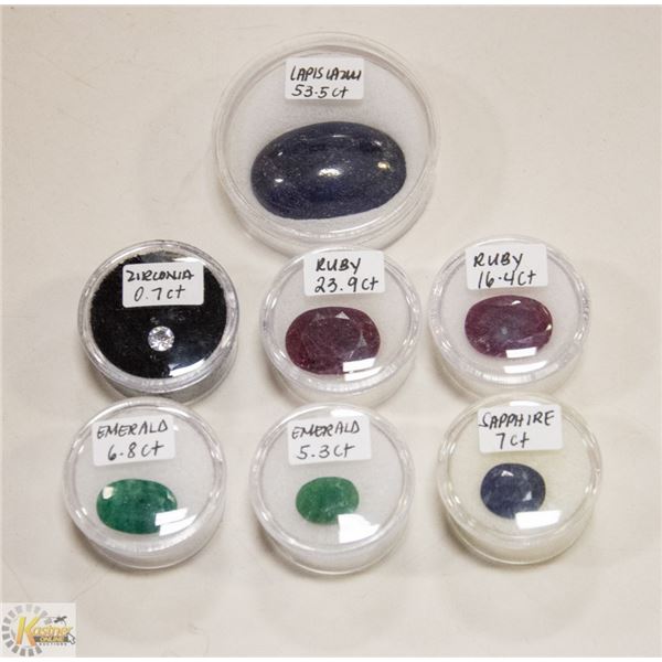 X7 GEMSTONES RUBY, EMERALD, SAPPHIRE, LAPIS