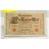 Image 1 : 1910 GERMAN 1000 MARK BANK NOTE 7" X 4"