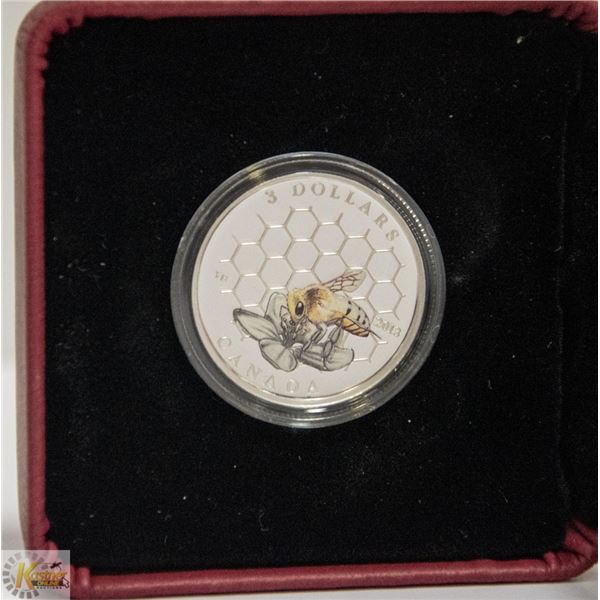 PURE SILVER COIN BEE AND HIVE
