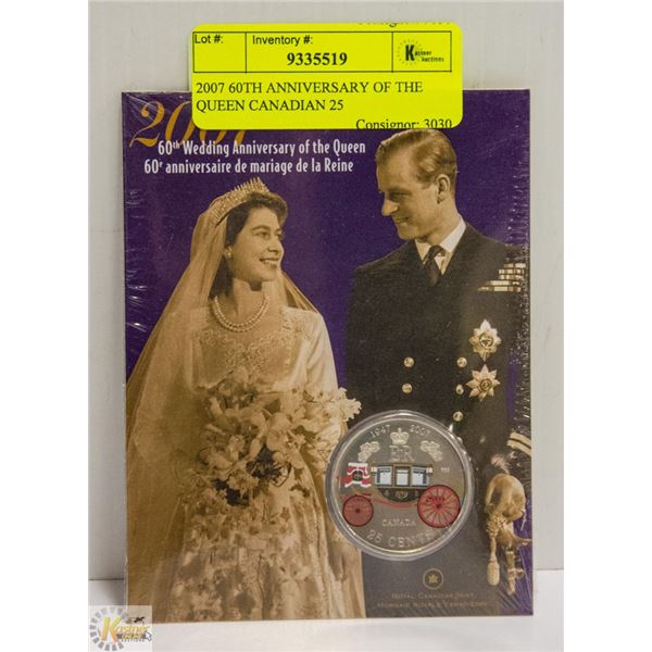 2007 60TH ANNIVERSARY OF THE QUEEN CANADIAN 25