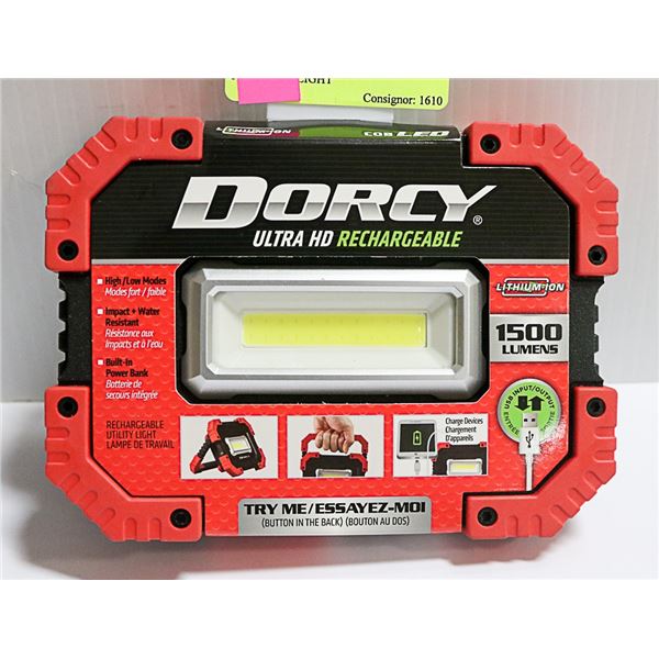 DORCY ULTRA HD RECHARGABLE PORTABLE LIGHT
