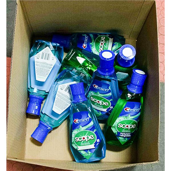 FLAT OF VARIOUS MOUTHWASH BOTTLES