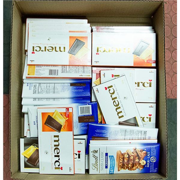 FLAT LOT OF VARIOUS KINDS OF CHOCOLATE BARS