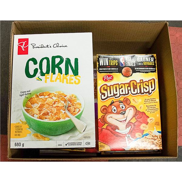 BOX LOT OF CEREAL
