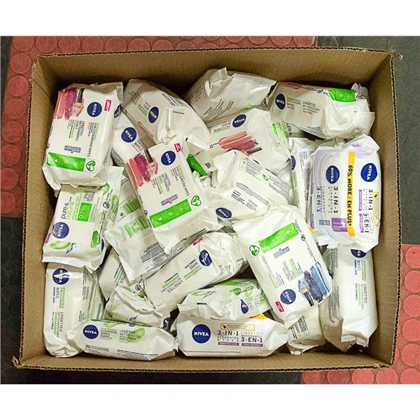 LOT OF NIVEA PURE AND NATURAL CLEANSING WIPES