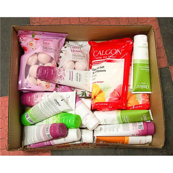 LOT OF BATH BOMBS AND BODY WASH