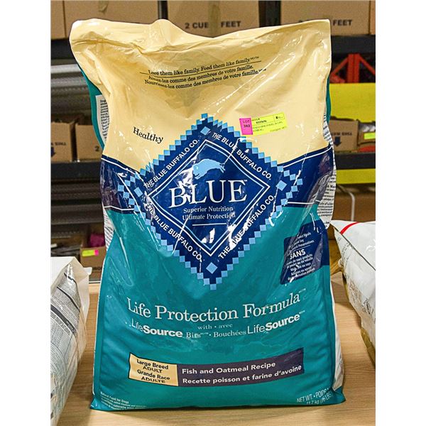 BLUE BUFFALO DOG FOOD, 26 LBS,  FISH & OATMEAL,