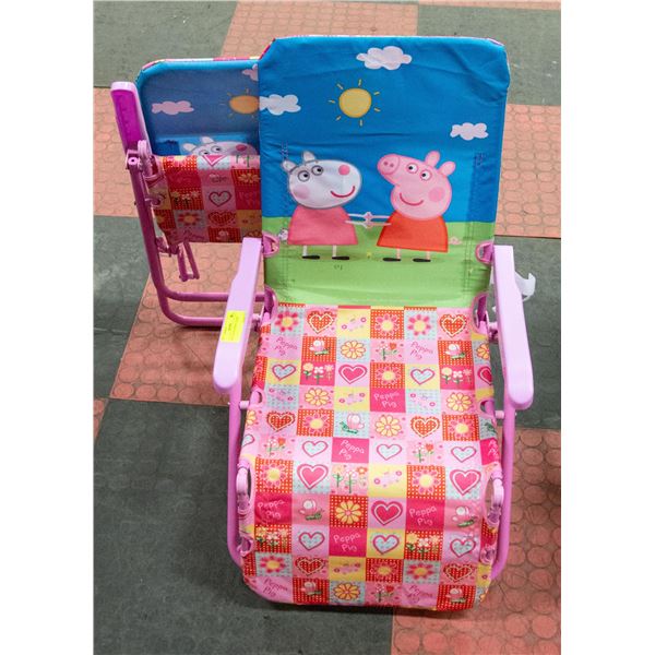 2 PEPA PIG CHILDRENS FOLDING CHAIRS
