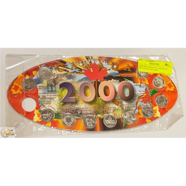 2000 MILLENNIUM QUARTER SET ON COLLECTOR CARD