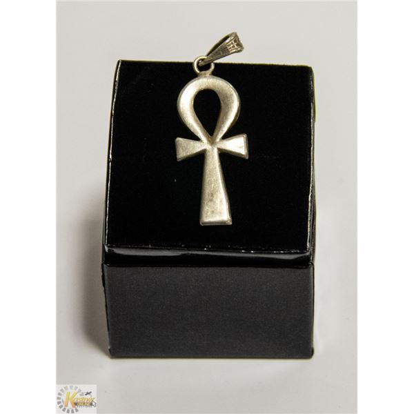 VINTAGE .925 SILVER ANKH PENDANT 1 1/4"