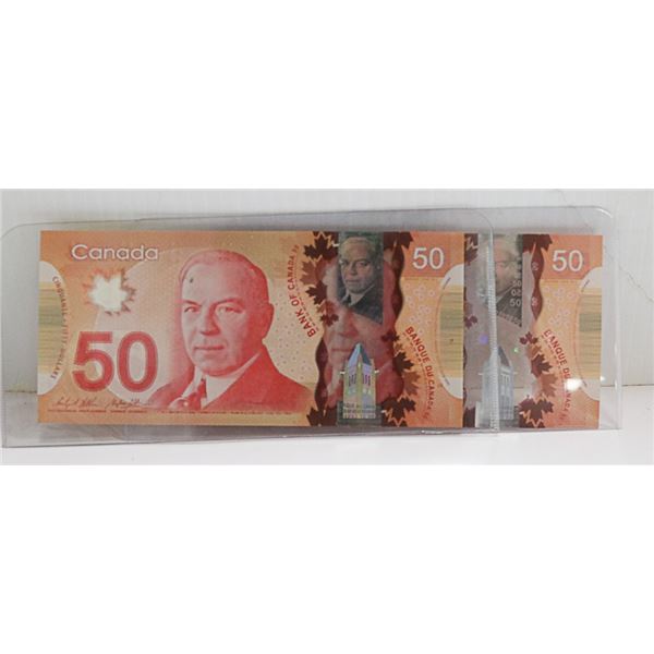SET OF 2 2012 50 DOLLAR BILLS SEQUENTIAL NUMBERS