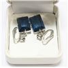 Image 1 : LARGE BLUE STONE DECORATIVE EARRINGS