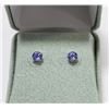 Image 1 : 10K WHITE GOLD WITH TANZANITE STONE EARRINGS