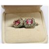 Image 1 : PAIR OF PINK & WHITE STONE COSTUME JEWELLERY