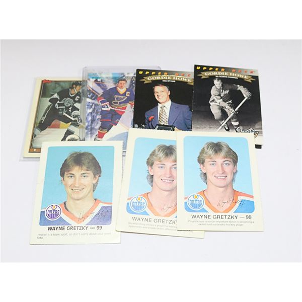 LOT OF 9 ASSORTED WAYNE GRETZKY & GORDIE HOWE