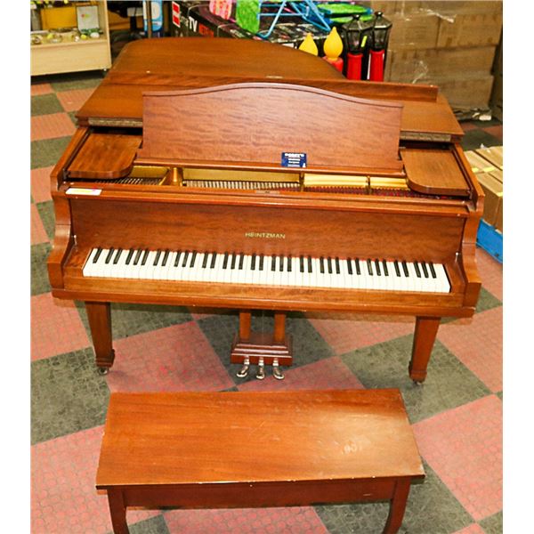 HENTZMAN 7' GRAND PIANO-WATER DAMAGED