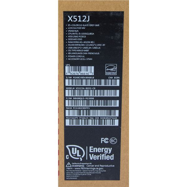 ASUS X512J LAPTOP NEW IN BOX