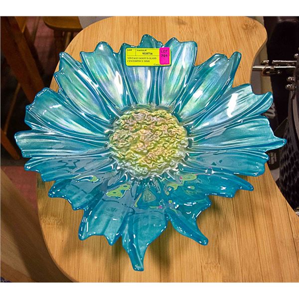 VINTAGE GOOFUS GLASS CENTERPIECE DISH