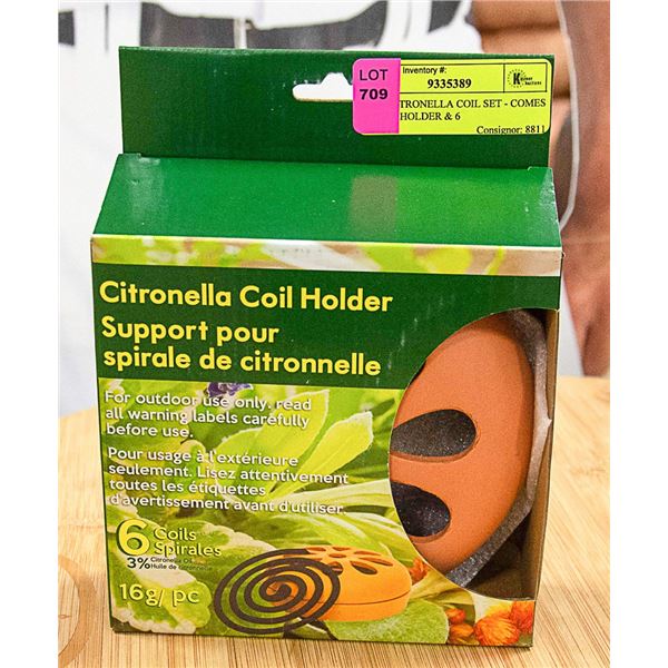 NEW CITRONELLA COIL SET - COMES WITH 1 HOLDER & 6