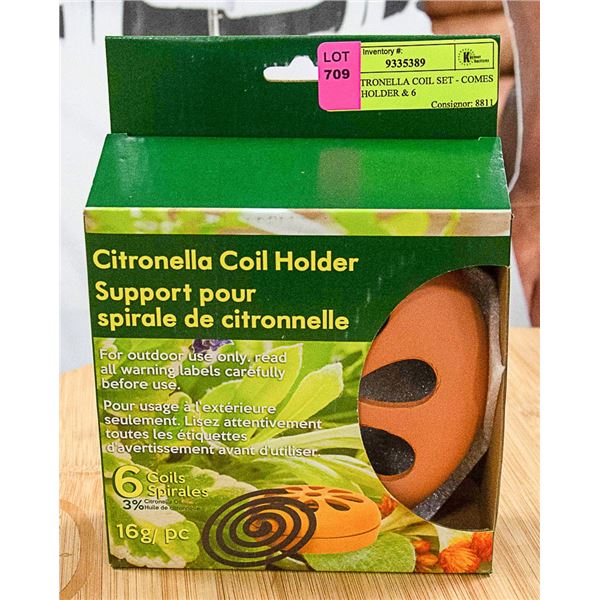NEW CITRONELLA COIL SET - COMES WITH 1 HOLDER & 6
