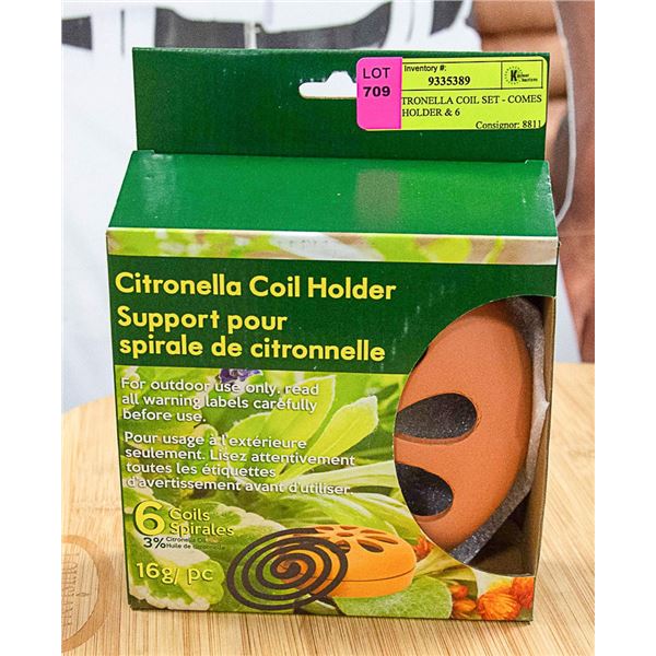 NEW CITRONELLA COIL SET - COMES WITH 1 HOLDER & 6
