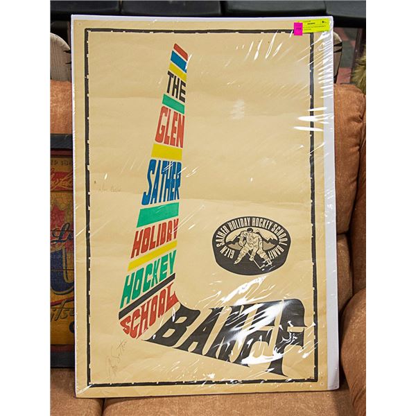 ORIGINAL GLEN SATHER HOCKEY SCHOOL POSTER -