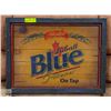 Image 1 : LABATT BLUE PILSNER WOOD PUP SIGN 24" X 18"